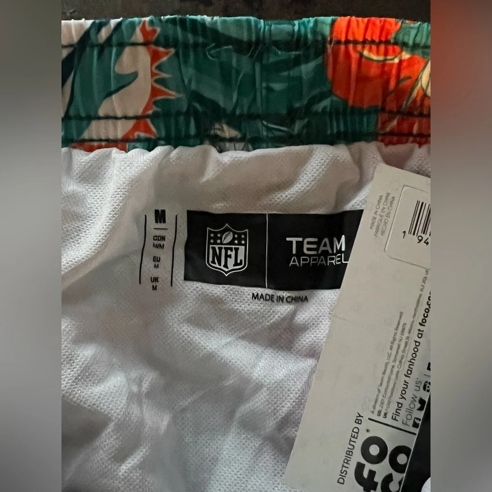 NWT Miami Dolphins Swim Trunks Medium